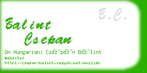 balint csepan business card